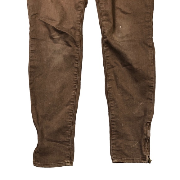 Divine Rights Of Denim Brown Skinny Jeans Zip Up Leg Womens 27 - Picture 6 of 7